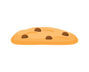 Cookie with Chocolate Chips Biscuit Food Bakery Icon Vector Illustration
