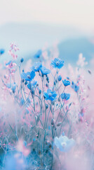 Blue Flowers in Soft Focus