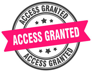 access granted stamp. access granted label on transparent background. round sign