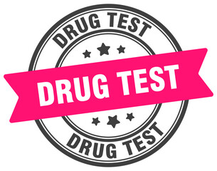 drug test stamp. drug test label on transparent background. round sign