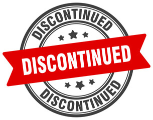 Obraz premium discontinued stamp. discontinued label on transparent background. round sign