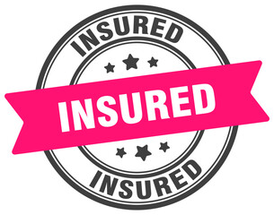 insured stamp. insured label on transparent background. round sign