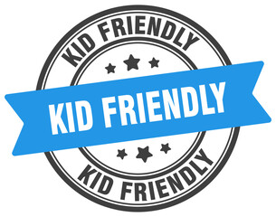 Fototapeta premium kid friendly stamp. kid friendly label on transparent background. round sign