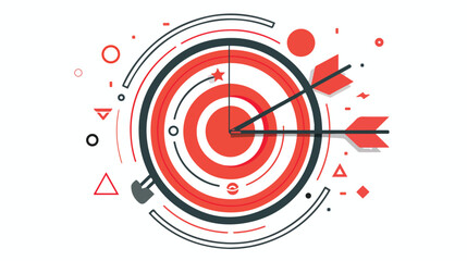 Digital marketing target strategy vector illustration