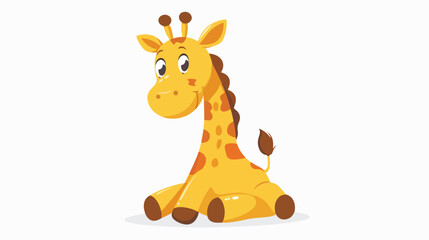 Obraz na płótnie Canvas Little giraffe sitting Flat vector isolated