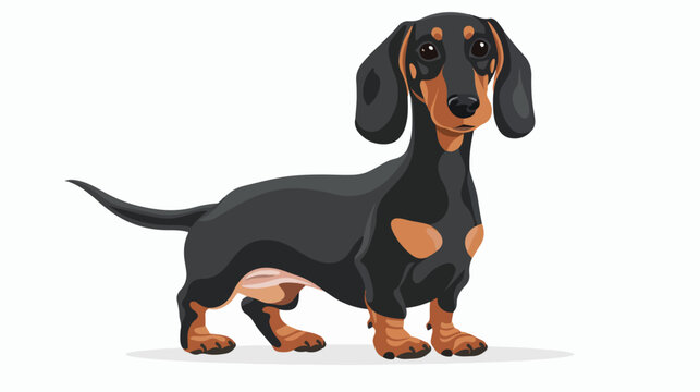 Purebred dachshund dog Flat vector isolated