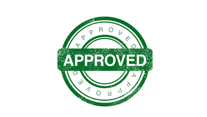 Approved stamp Grunge green approved word round rubber seal stamp on white background stock...