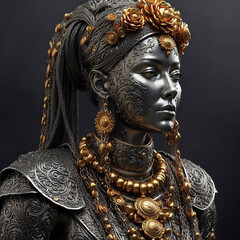 Obraz premium Ancient Portrait Vinly Movie Poster T-Shirt Cover Printable 3D Render