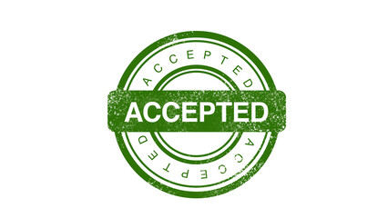 Accepted stamp Grunge green accepted word round rubber seal stamp on white background stock...