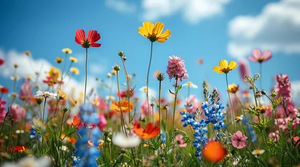 Zelfklevend Fotobehang poppy field with sky © Stone rija