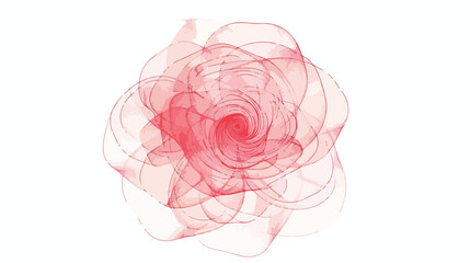 Pink rosette. Linear Illustration. flat vector isolated