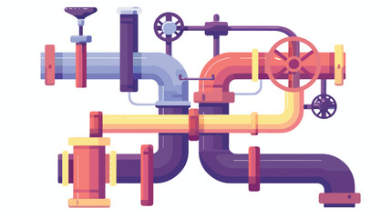 Plumbing pipes illustration vector on white background