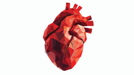 Polygonal human heart vector illustration flat vector