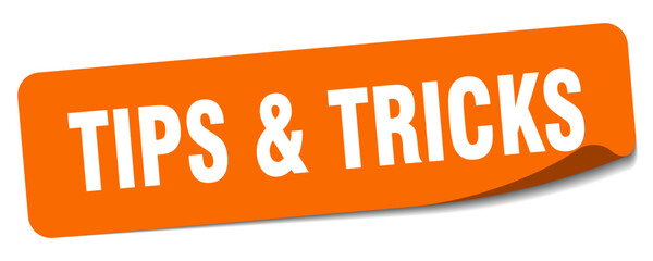tips & tricks sticker. tips & tricks label - obrazy, fototapety, plakaty