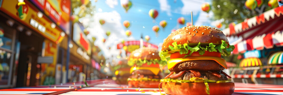
Burger illustration for Celebrating National Hamburger Day ,Fast food Fiesta Celebration.
