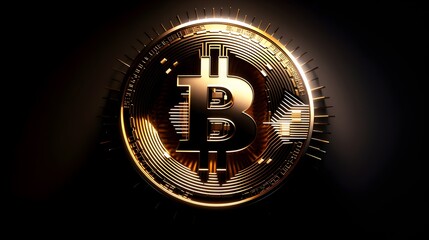 Gleaming Bitcoin Cryptocurrency Representation for Financial Investment and Trading Concepts