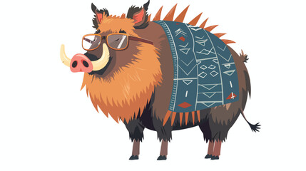 Forest boar hipster furry art illustration fashion