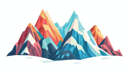 Full color natural mountains with snow in the tip  - obrazy, fototapety, plakaty