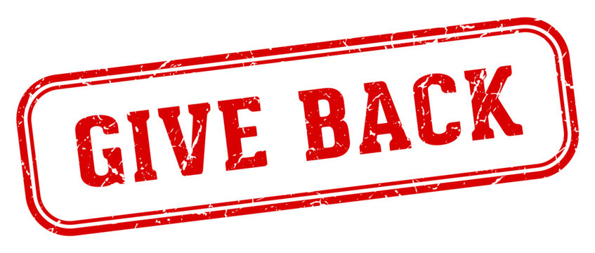 give back stamp. give back rectangular stamp on white background