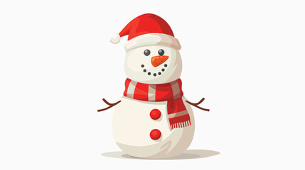 Christmas snowman Flat vector 