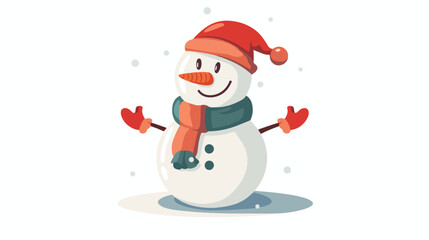 Christmas snowman Flat vector 