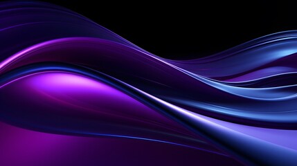 Abstract Design Background, purple and blue dark light spinning on black background in Curved flow line shape, anamorphic lens. For Design, Background, Cover, Poster, Banner, PPT, KV design, Wallpaper