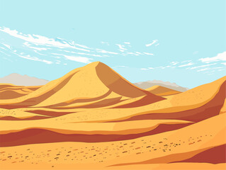 Fototapeta na wymiar background, A vast desert landscape with sand dunes stretching to the horizon, in the style of animated illustrations, background, text-based