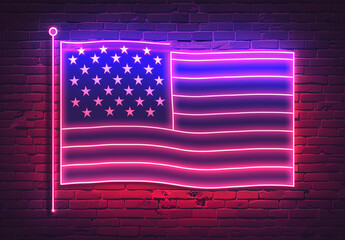 Neo Sign American Flag