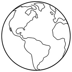 earth  line art one single continuous one line out line vector art  drawing  and tattoo design,vector silhouette illustration