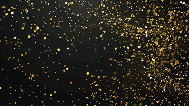 Gold glitter confetti on a black background