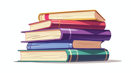 Concept of a stack of books. List of literature 