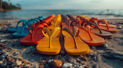flip flops on the beach