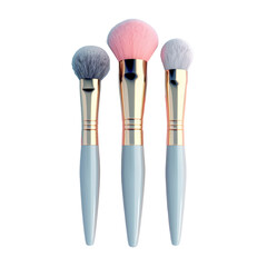 Three brushes with pink and blue handles