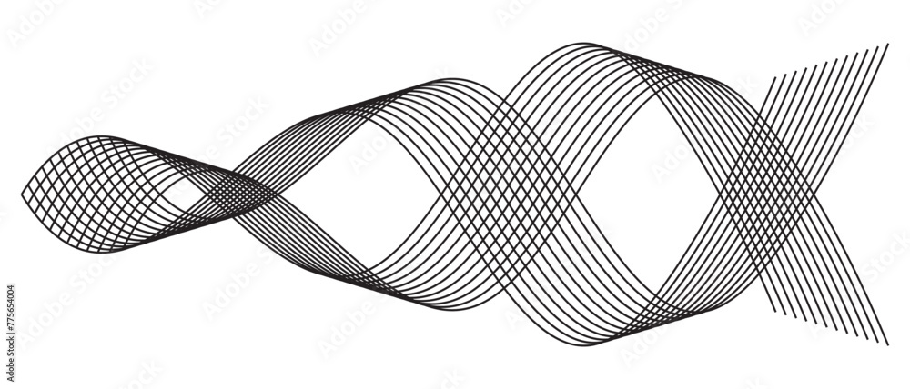 Poster abstract wave line element for design. abstract black, white background with curve lines and waves. 