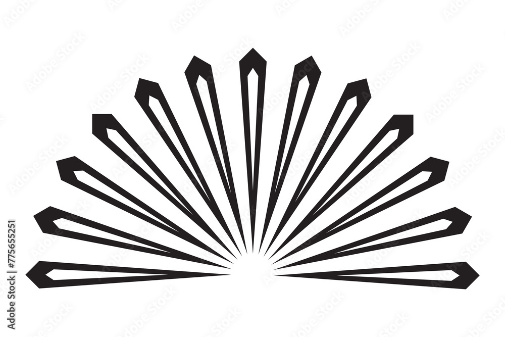 Poster circular beams vector. sun rise light round decoration elements. sunburst design elements collection