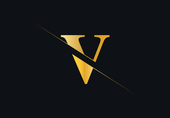 V Letter Initial Logo Design And Vector Template