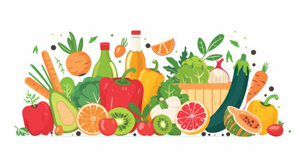 Healthy and organic food design Fresh natural market
