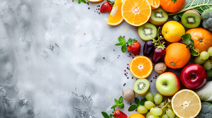 fruits and vegetables on the table , generative ai