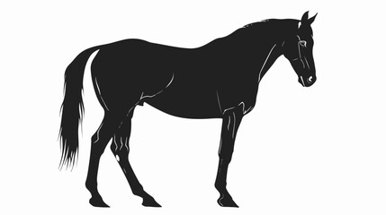 Silhouette of a horse standing flat vector isolated