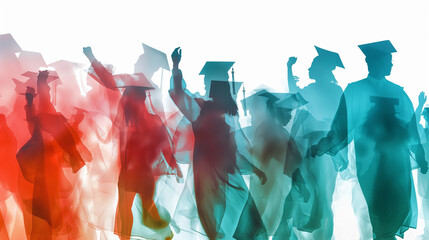 multicolored forces of graduates , graphics, vector