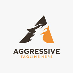 letter A wolf logo design © Niffhans