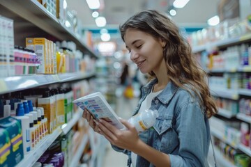 Female Customer Choosing Product At Pharmacy