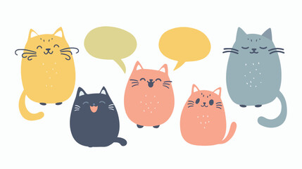 Speech bubble with cat illustrations