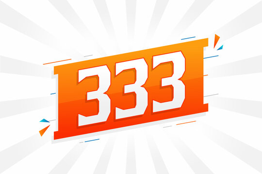 333 number vector font alphabet. Number 333 with decorative element stock vector