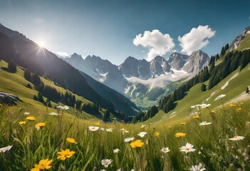 alpine meadow in the mountains