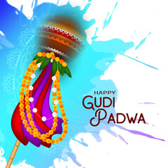 Decorative Happy Gudi padwa Indian festival elegant background