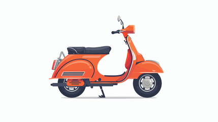 Image of a motor scooter flat vector isolated on white