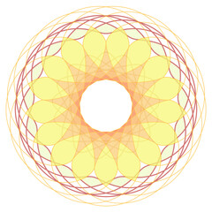 ヒマワリのようなドーナッツ型の模様