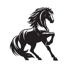Obraz premium black and white horse silhouette Vector illustration 