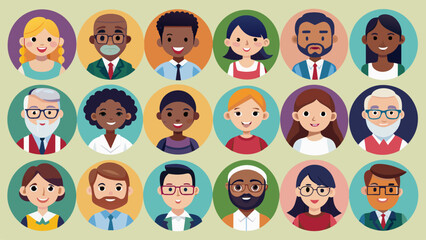 Set Of Colorful Diverse Teacher Icons, Colorful Multicultural Teacher Icons Set, Diverse Teacher Characters Collection